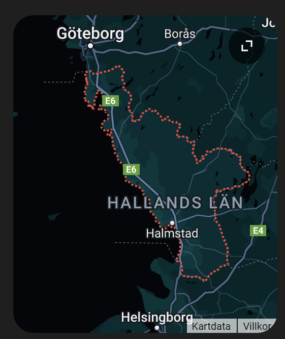 Asbestsanering Halland, en bild på karta över Hallands län.